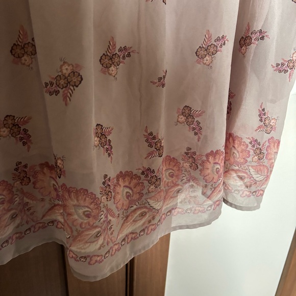 Anthropologie One September Fiora Floral Empire Top, Grey Size XL Pink Blush - Picture 12 of 12